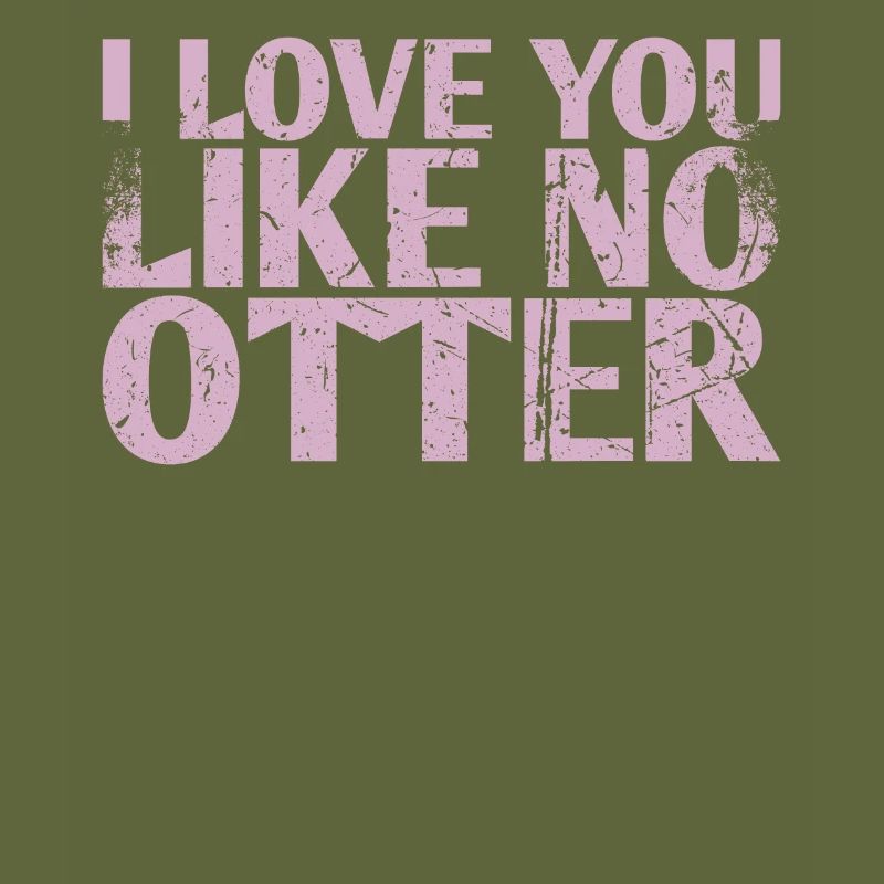 Je t’aime comme pas de conception de mariage de loutre pour le