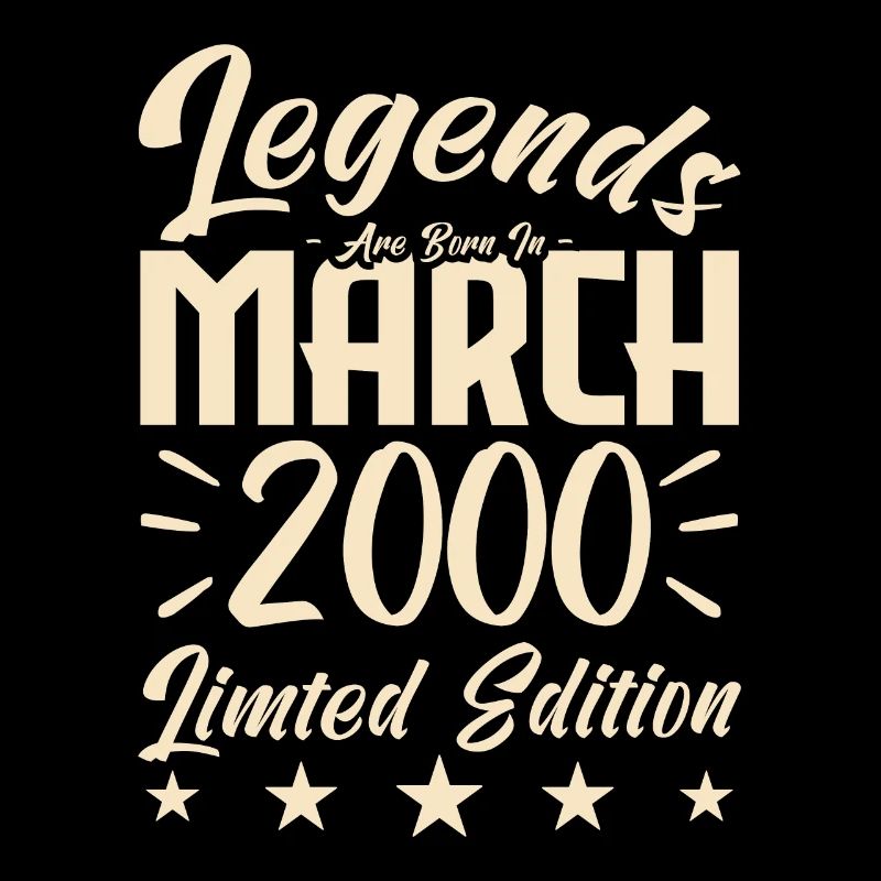Naissance En Mars 2000. Cadeau d'anniversaire mars