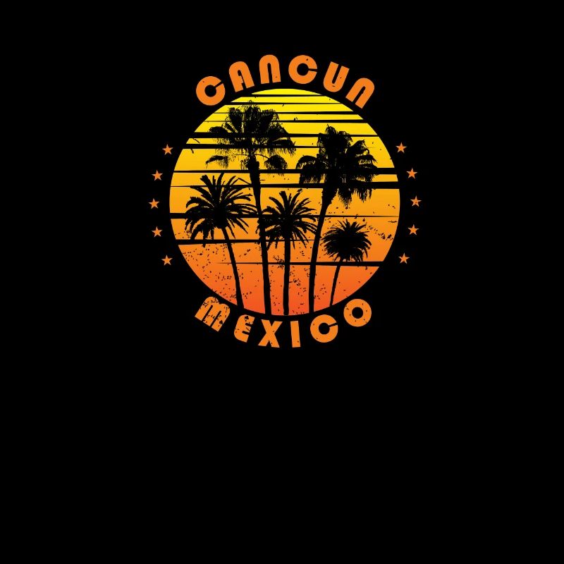 Retro Cancun Mexico Souvenir Vintage Palm Tree