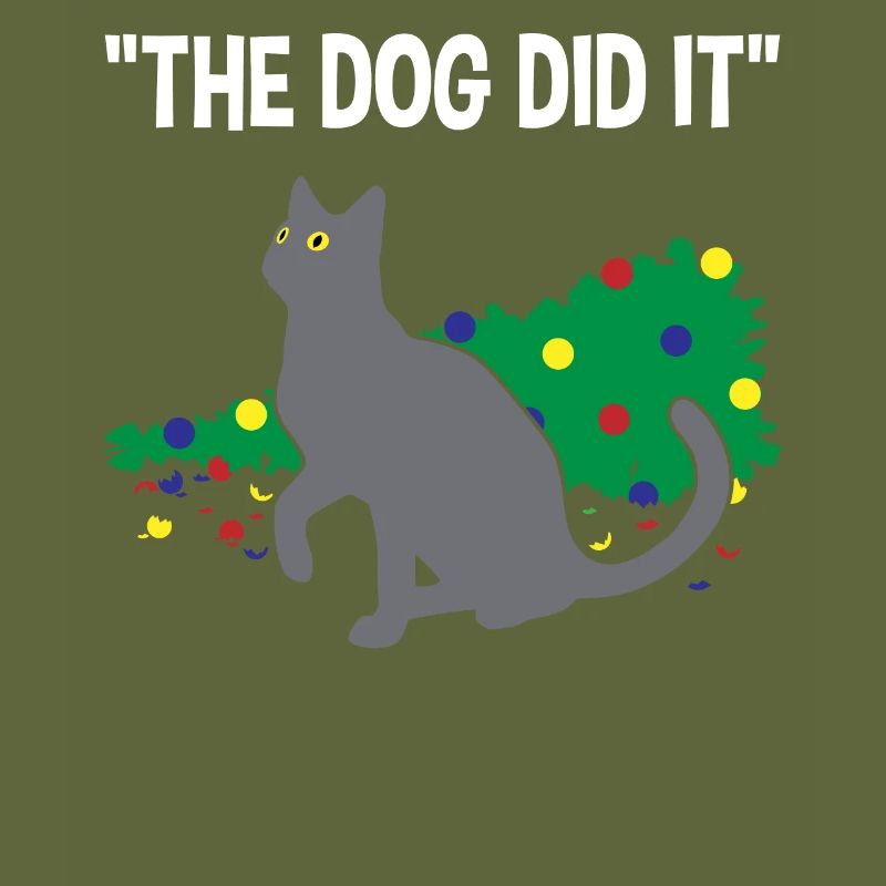 Mischievous Cat Guilt on Dog Gift