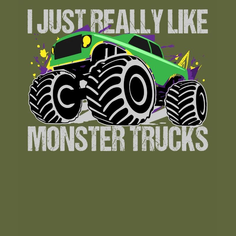 Confrontation de monster trucks vert-violet