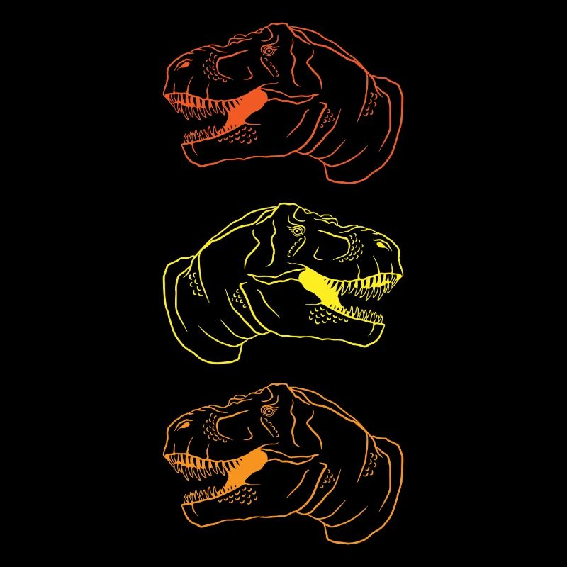 T-Rex Trio Neon Stil Cool Geschenkidee