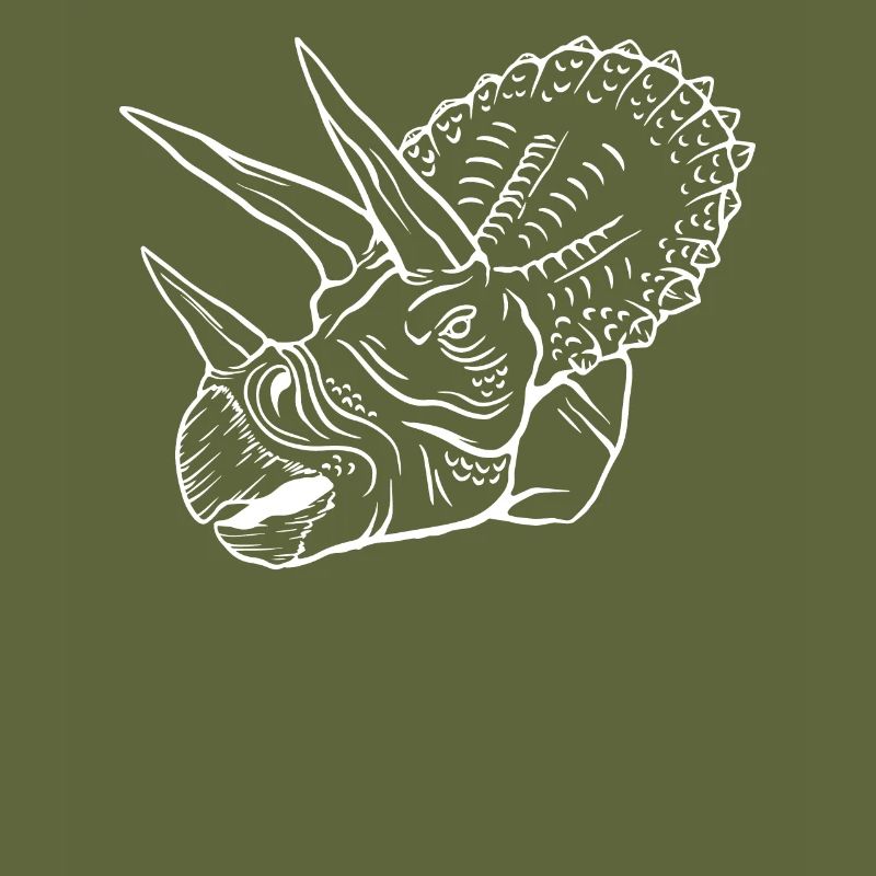 Triceratops Outline Artwork Retro Gift