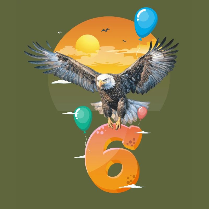 Bald eagle design for sixth birthday