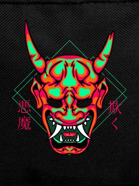 Neon Hannya Geometry Japanese Characters