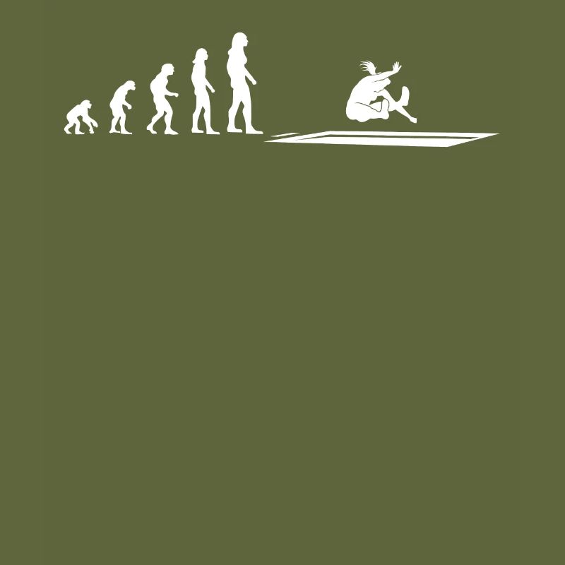 Weitsprung Evolution Athletin Geschenk