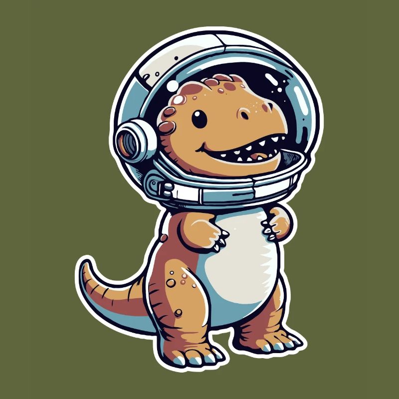 Drôle Astronaute Dino De L’espace
