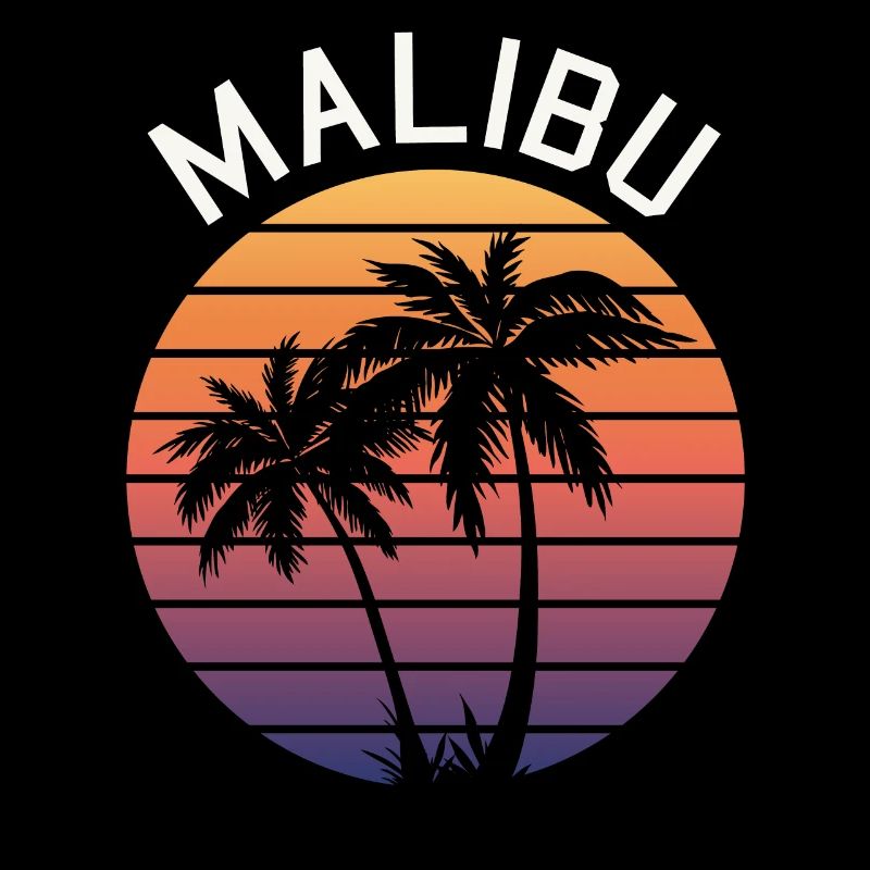 Neon Malibu Palm Retro Style