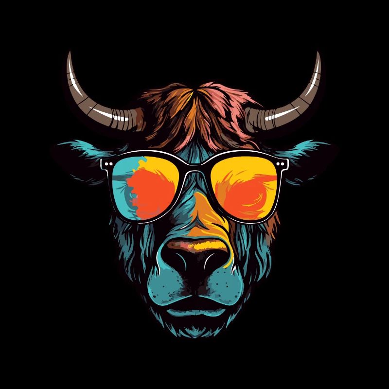 Bull Head Portrait Cool Taurus