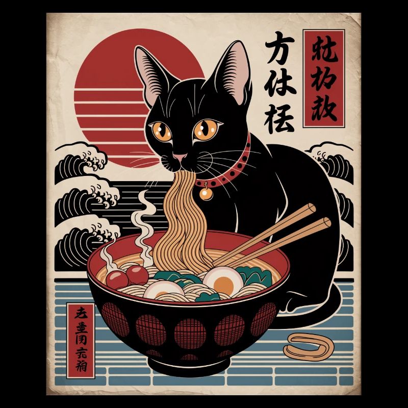 Kawaii Katze Ramen Nudeln Anime Katze