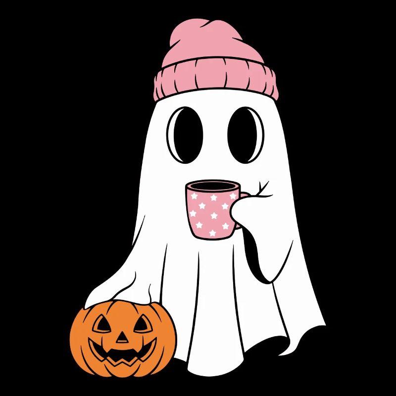 Cute Ghost Drinking Coffee Enthusiast