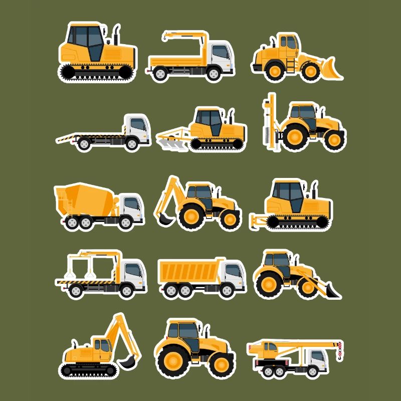 Construction site construction vehicles collection excavator gift