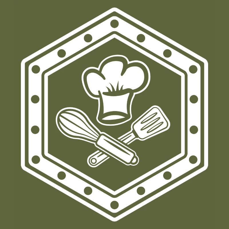 Stylish hexagonal symbol for cool chefs