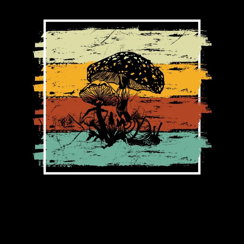 Mushroom Mushrooms Boletus Toadstool Retro Gift