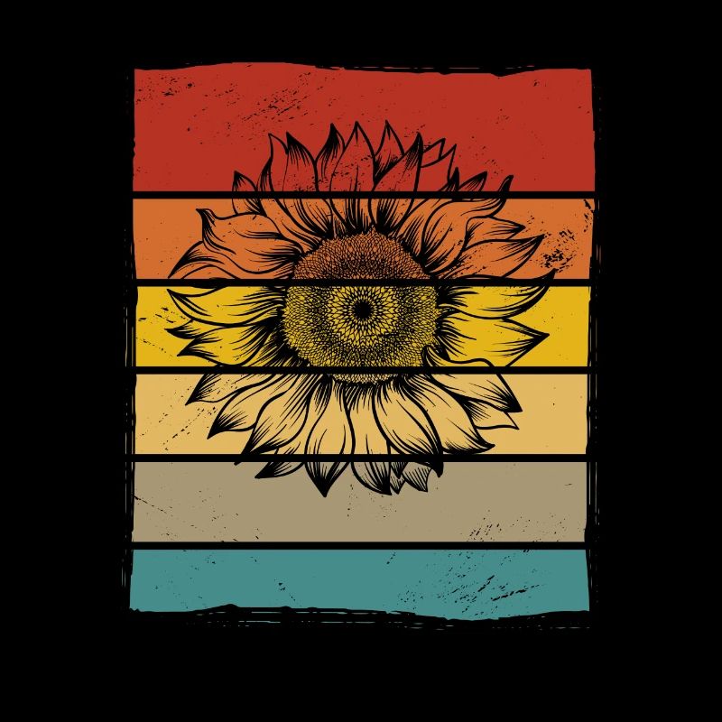 Sonnenblume Blume Retro Geschenk