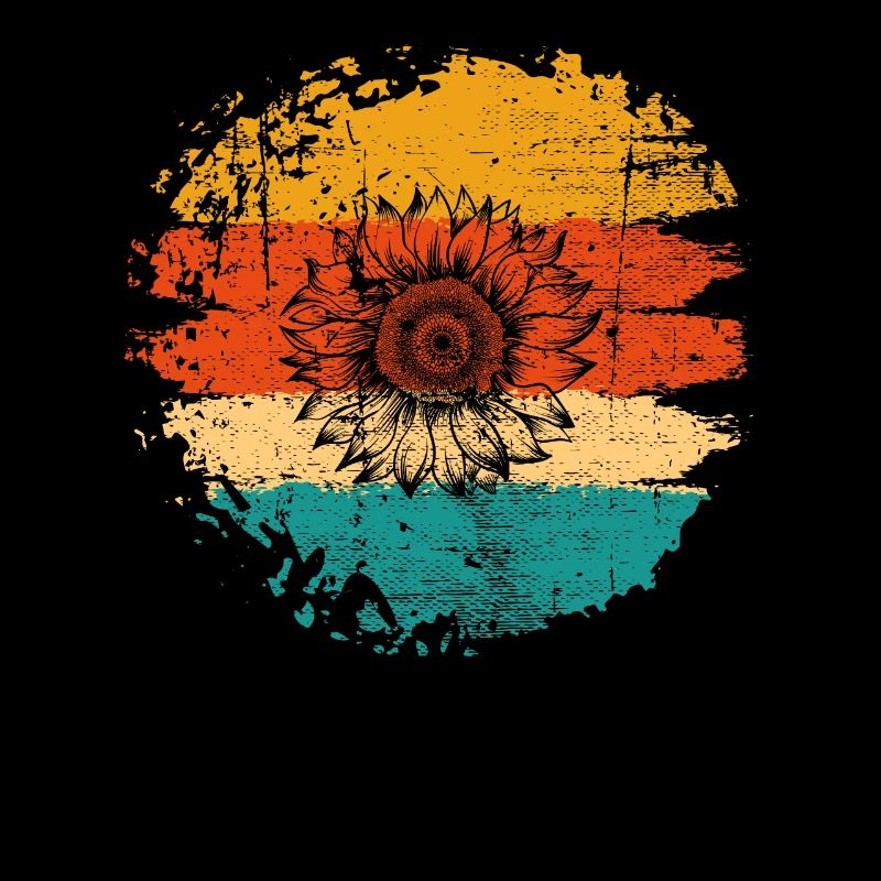Sonnenblume Blume Retro Geschenk