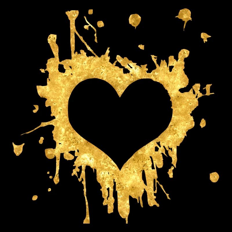 le coeur éclabousse l'or