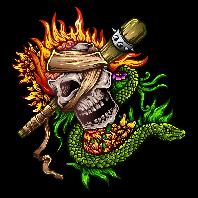 Fire skull