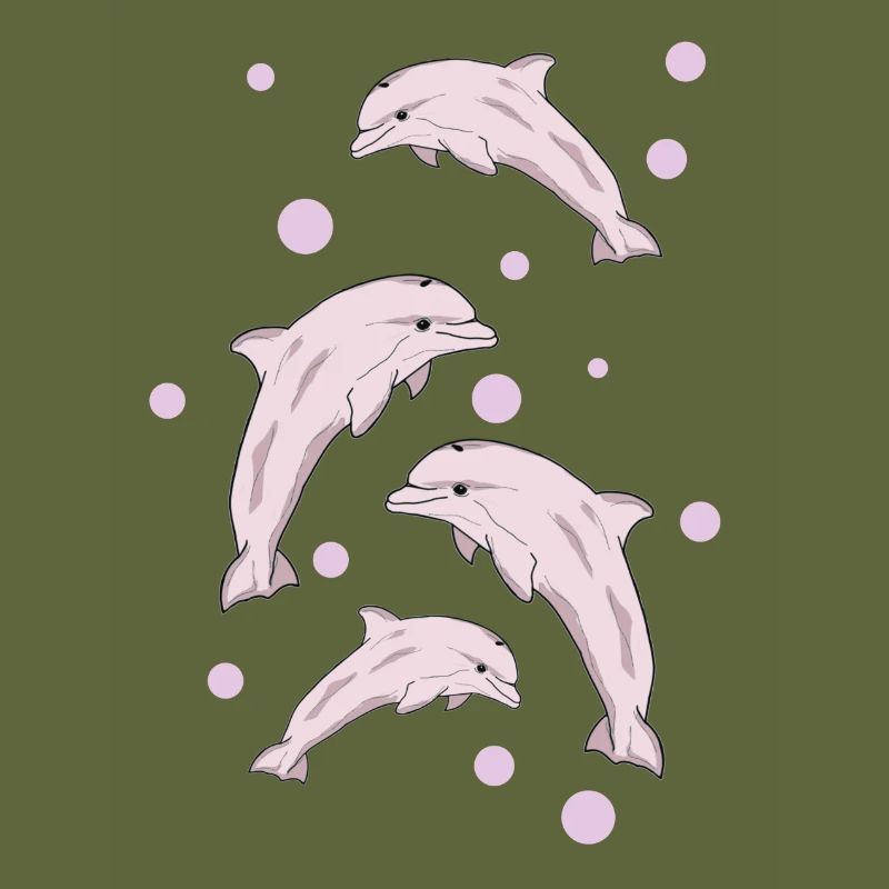Four dolphins, sea