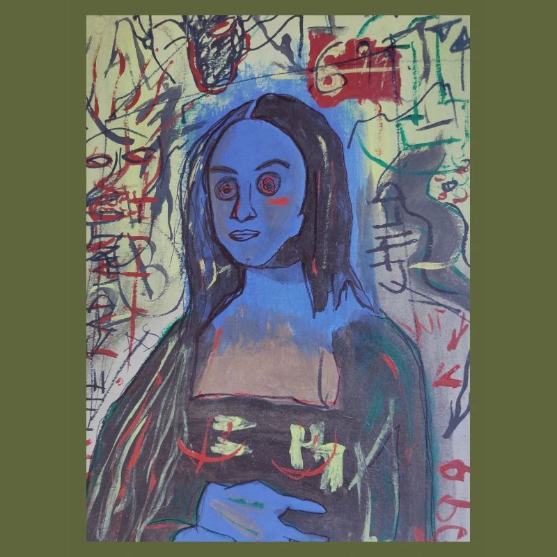 Mona Lisa Basquiat Tribut. Tragbare Kunst.