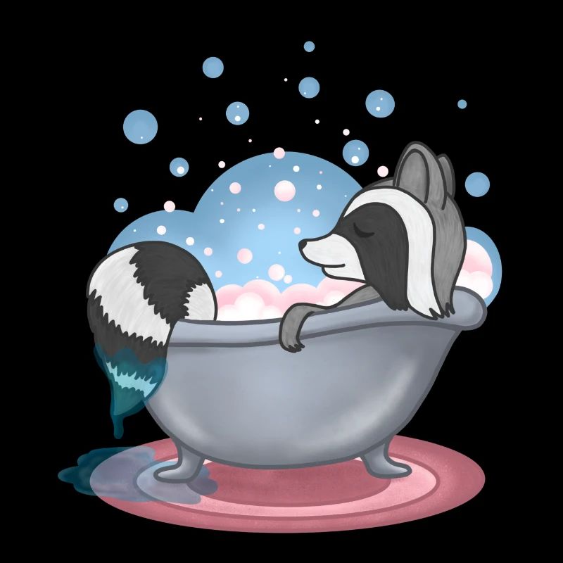 Raccoon in the bath