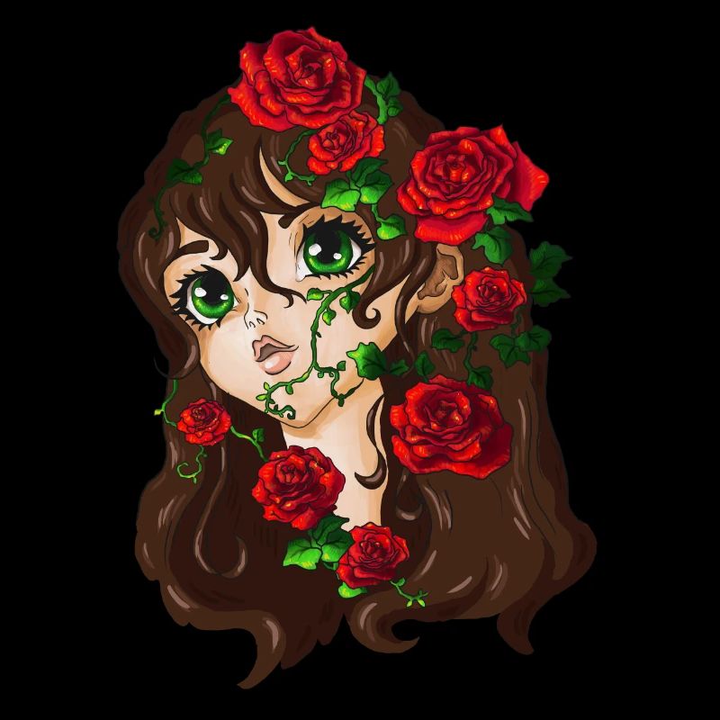 Sleeping Beauty with red roses