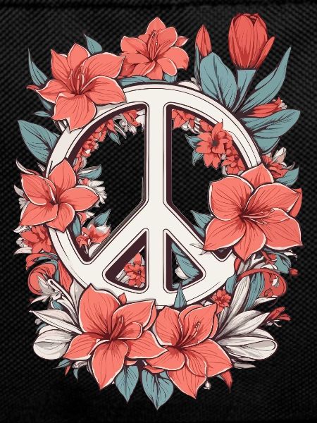 Peace sign with flowers