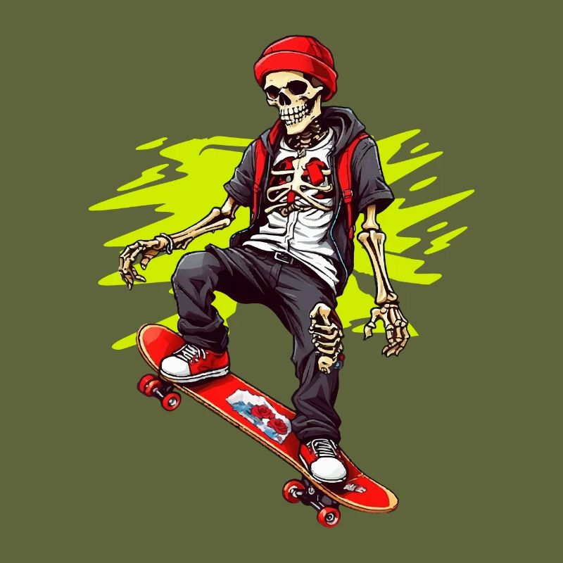 Skateboarding Skeleton