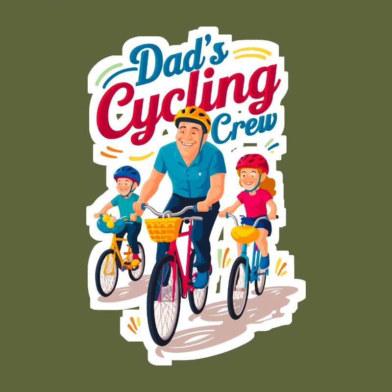 Dad's Cycling Crew Illustration