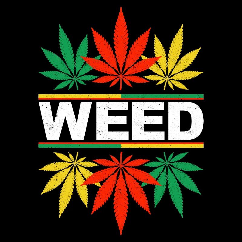 Lebendiges Design mit Cannabisblattmustern
