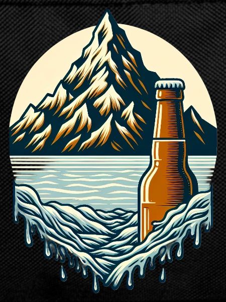 Summit lake with beer bottle