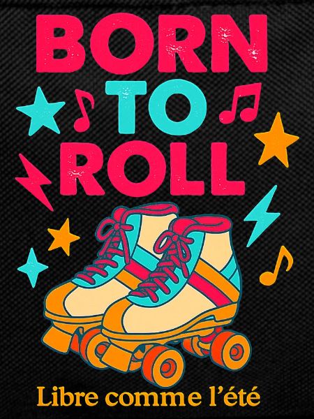 Skateboard und Retro-Musikmuster