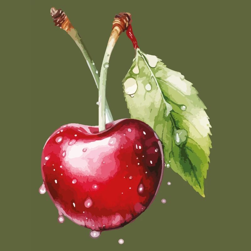 Fruchtige Kirsche mit Wassertröpfchen