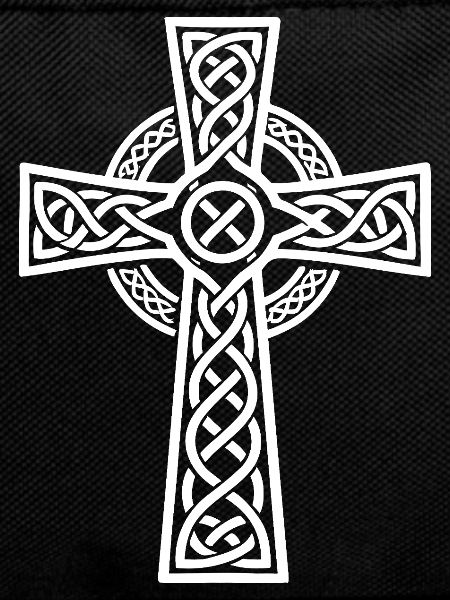 White on Black Knot Celtic Cross