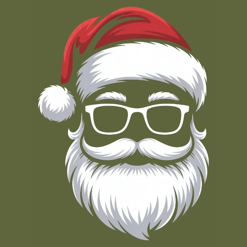 Weihnachtsmann mit Schnurrbart Brille