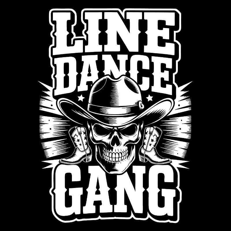 Line Dance Gang Skull Cowboy