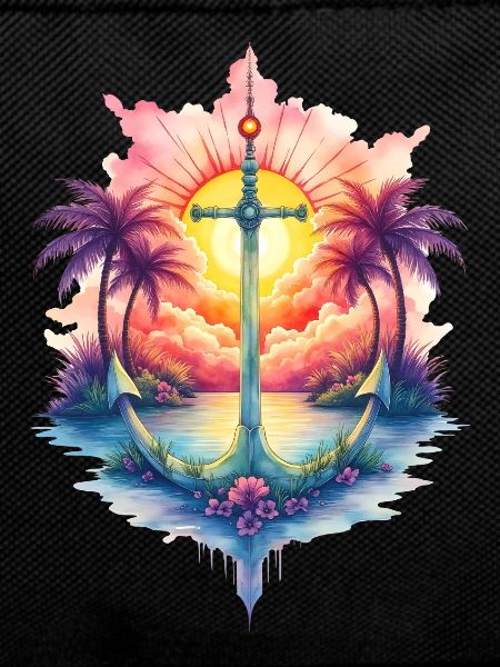 Tropical anchor at sunrise
