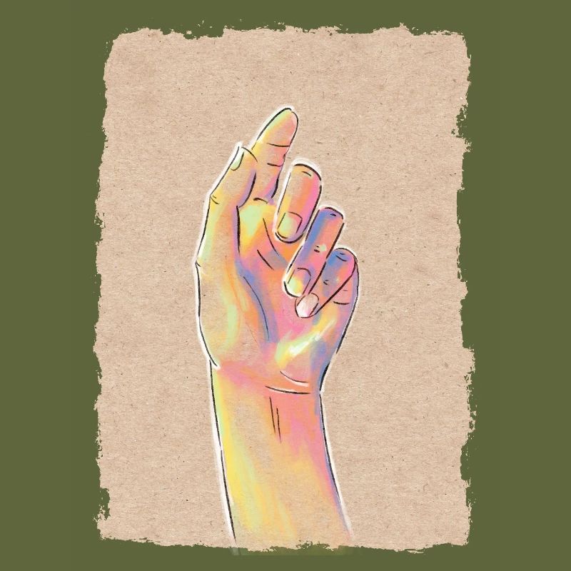 Pastel Rainbow Hand
