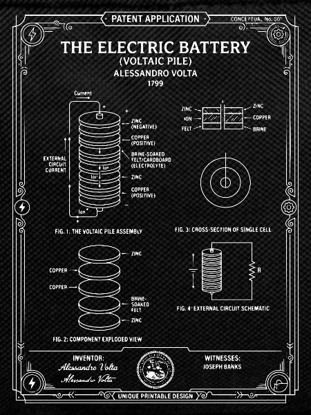 Electric Battery Blueprint Diagram
