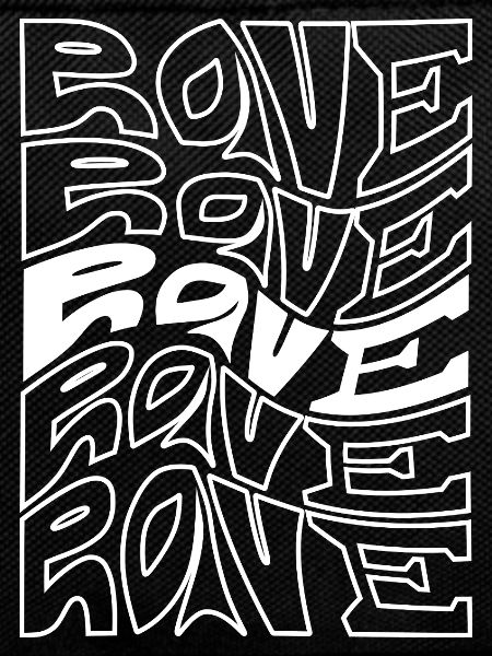 Rave-Typografie-Wellenmuster