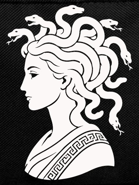 Medusa Kopf mit Schlangen