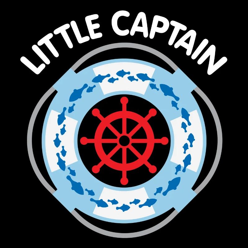 Petit capitaine avec bouée de sauvetage et volant