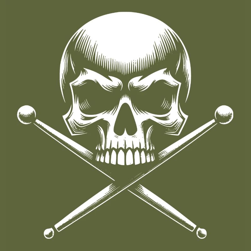 skull and crossed drumsticks
