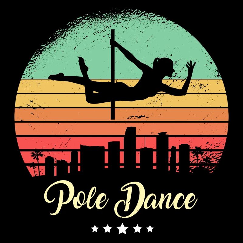 Pole Dance Dancer Vintage Retro Sunset