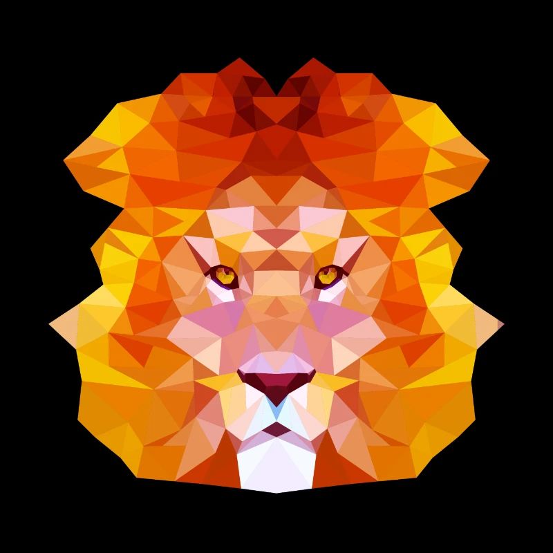 Belle conception de polygone de lion
