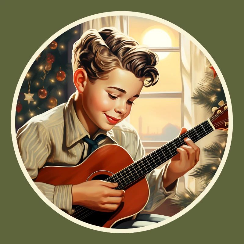 Junge spielt ein Weihnachtslied