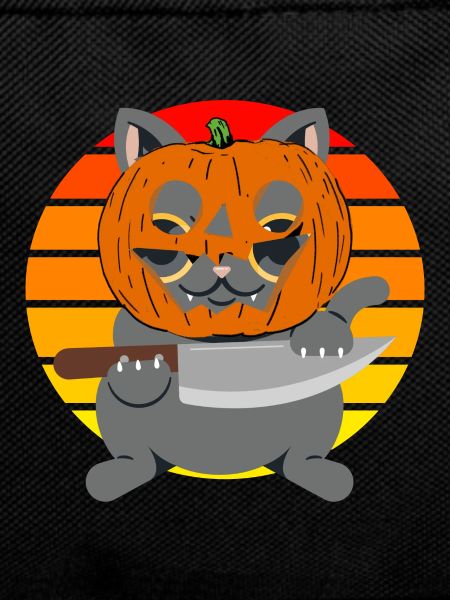 Halloween Cat Pumpkin Head