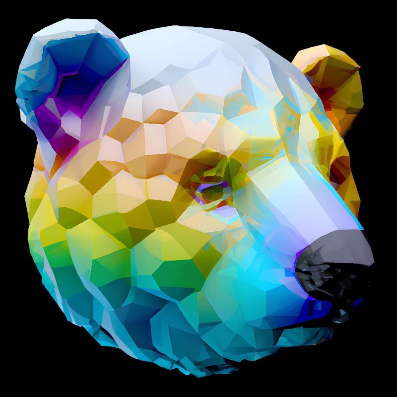 Farbenfroher Polygon Bär