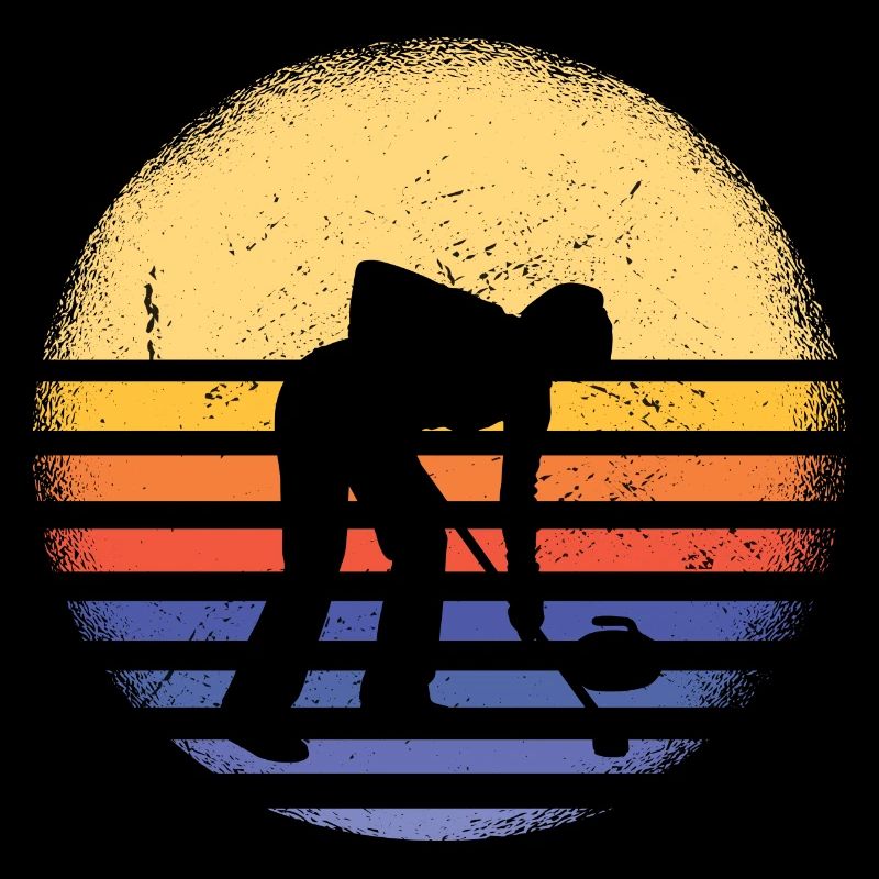 Sport Retro Sunset Curling