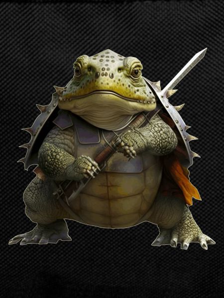 Frog in full gear